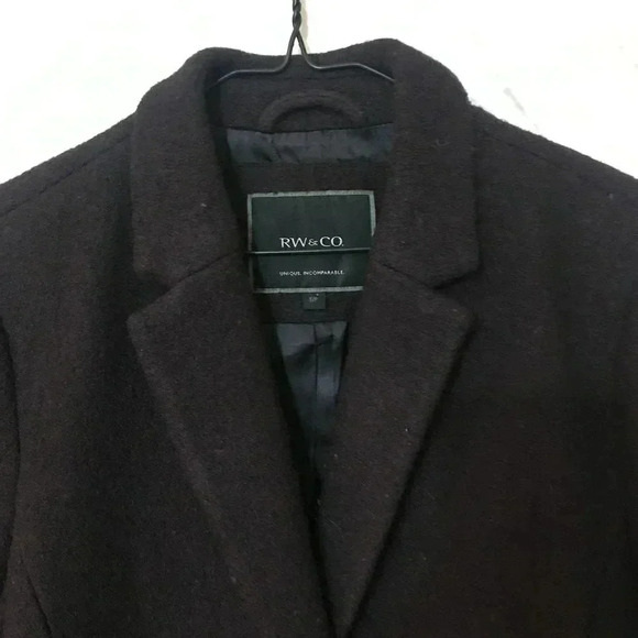 RW & Co Wool Oversized Pea Coat Purple Size Small - Picture 4 of 4